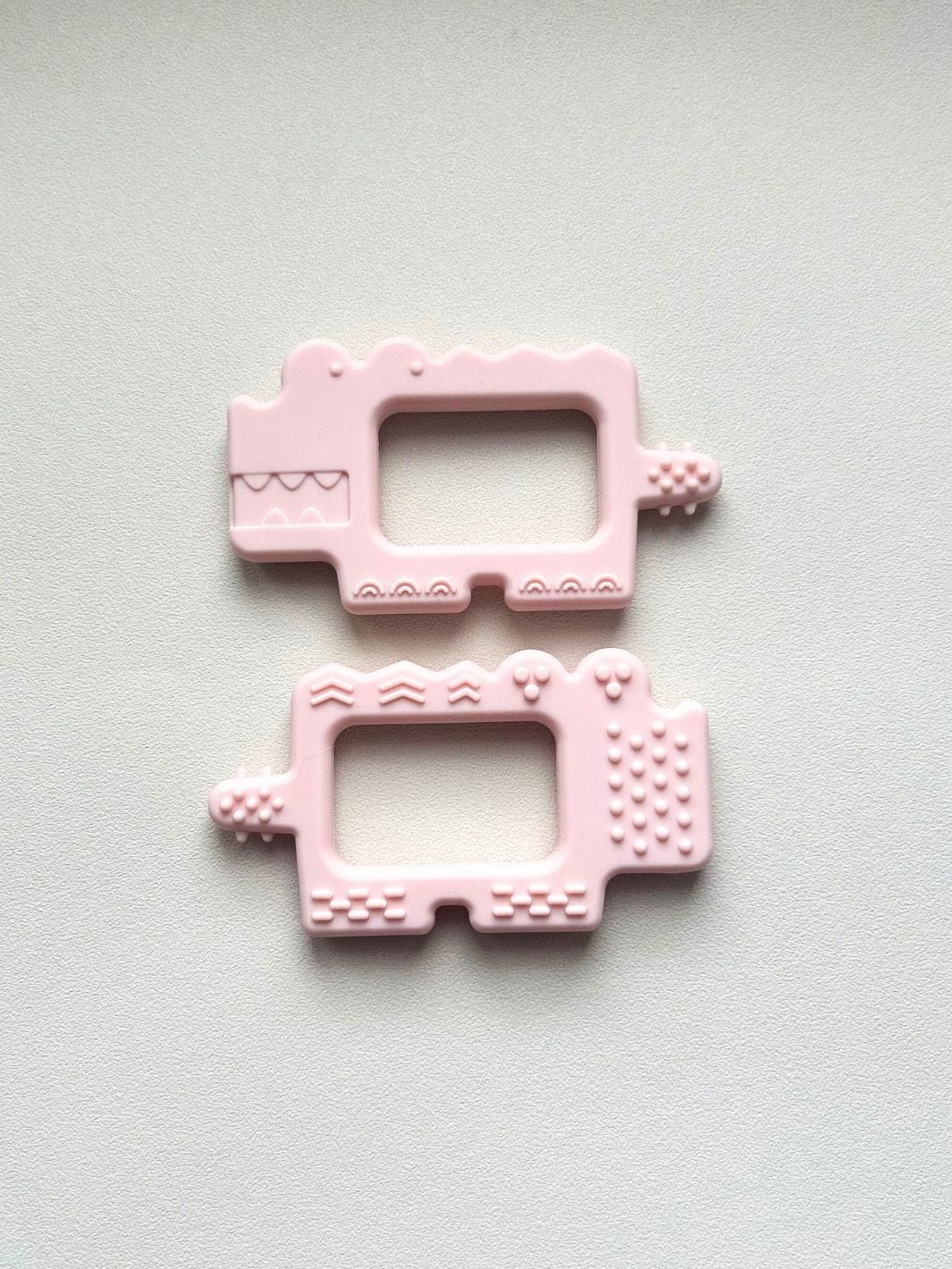 anneau de dentition "crocodile rose"