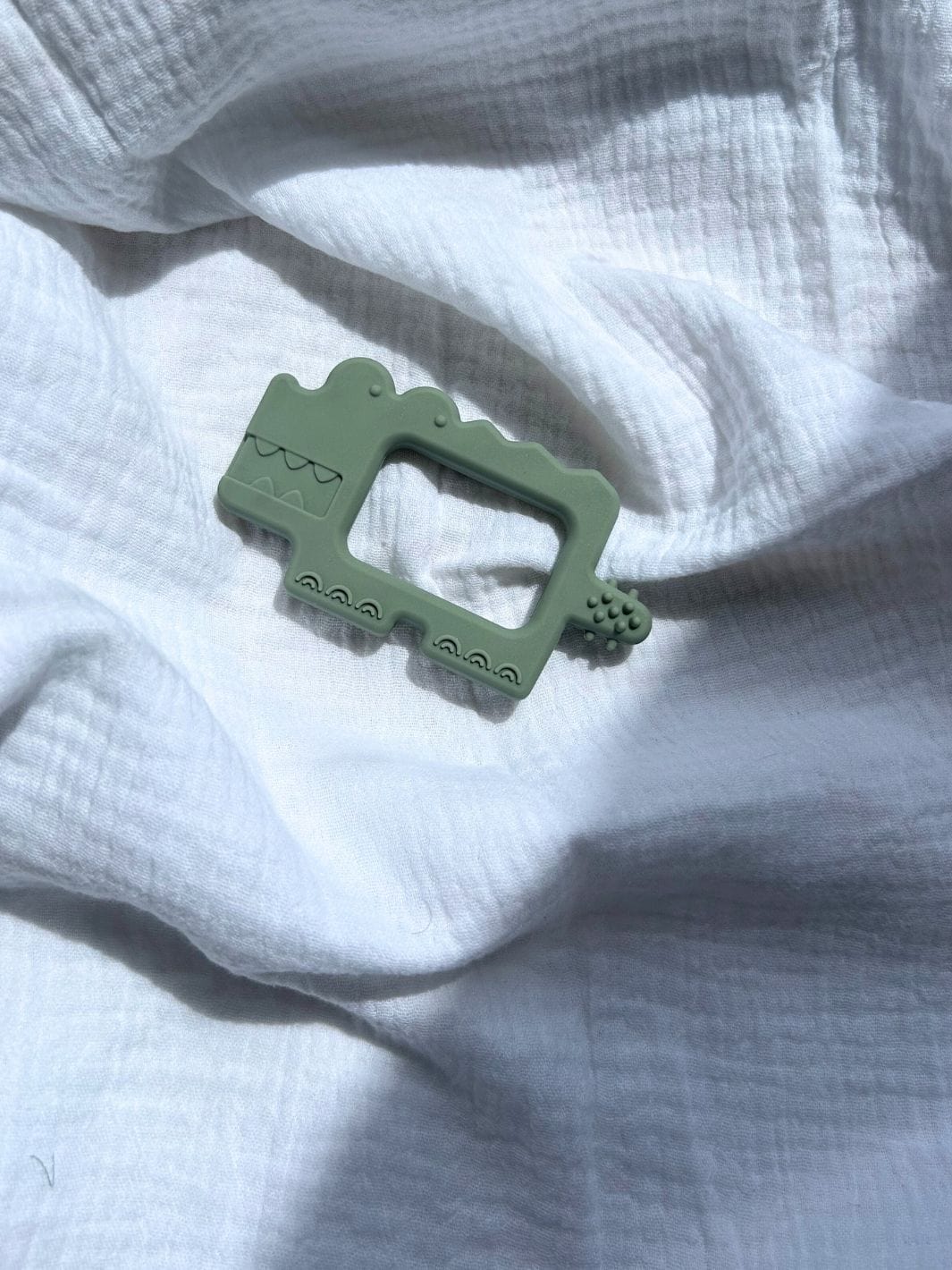 Anneau de dentition "crocodile vert"