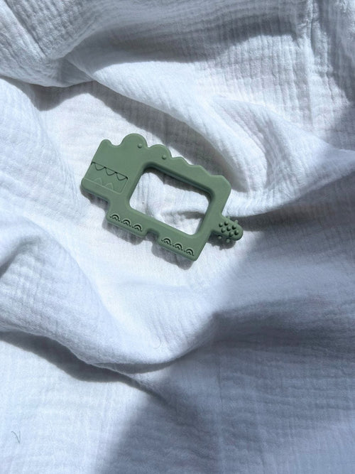 Anneau de dentition "crocodile vert"