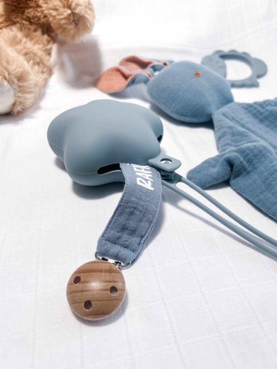 Coffret naissance à personnaliser bleu - Doudou et accessoires