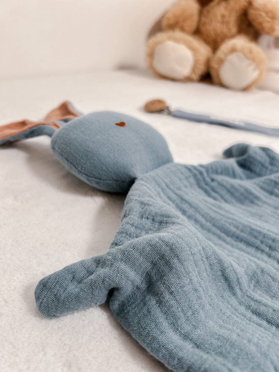 Coffret naissance à personnaliser bleu - Doudou et accessoires