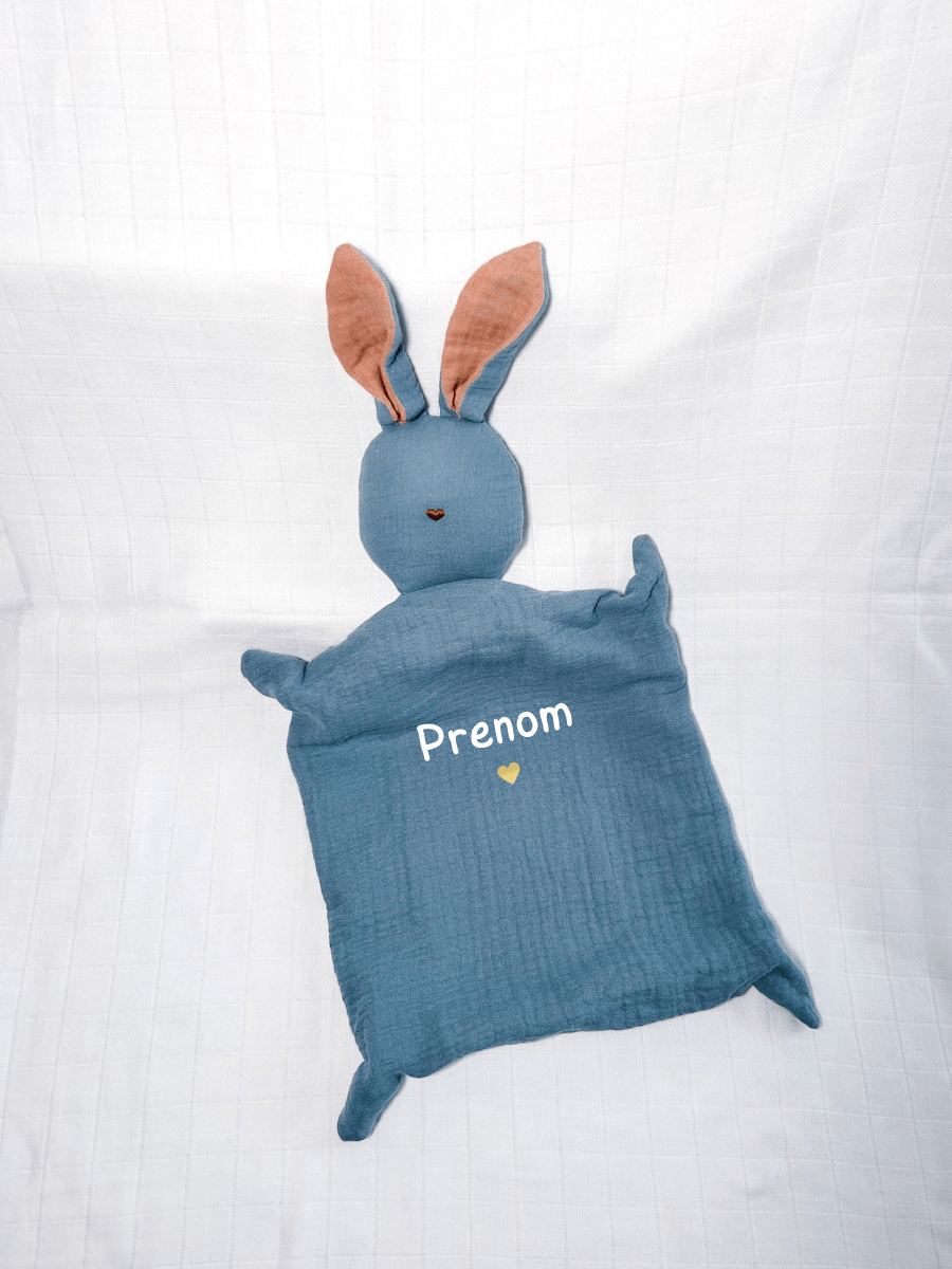 Coffret naissance à personnaliser bleu - Doudou et accessoires