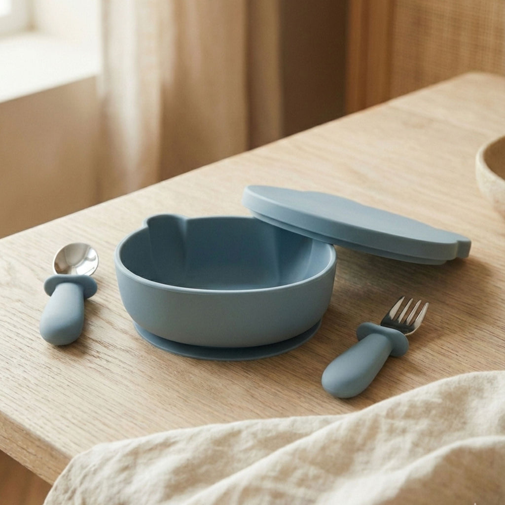 Coffret repas "Petit Ours" bleu