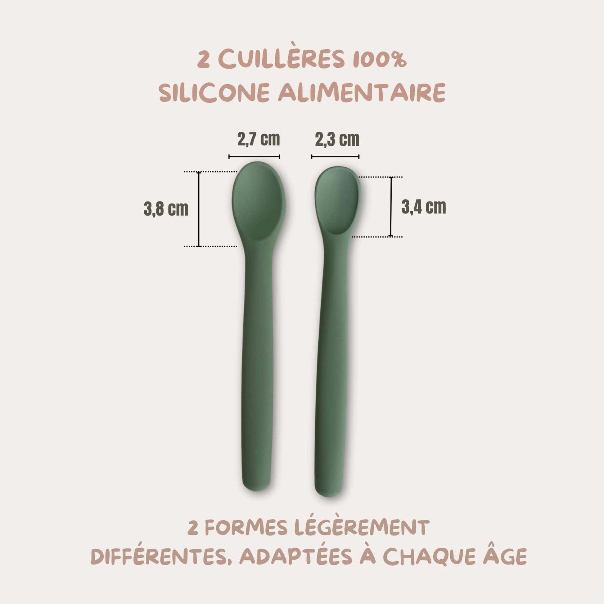 Ensemble de vaisselle et accessoires en silicone pour bébé l vert