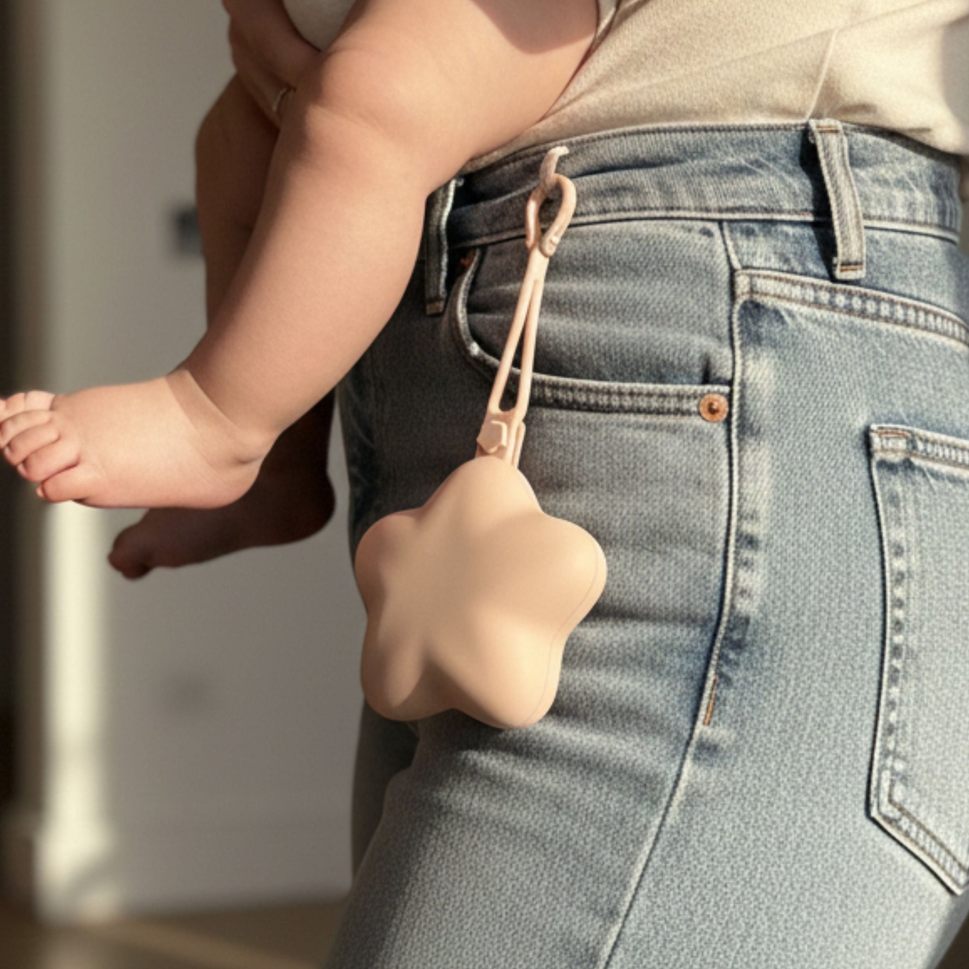 Range-tétine en silicone étoile bleu