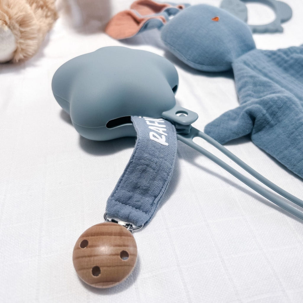 Range-tétine en silicone étoile bleu – Étui pratique et hygiénique bébé