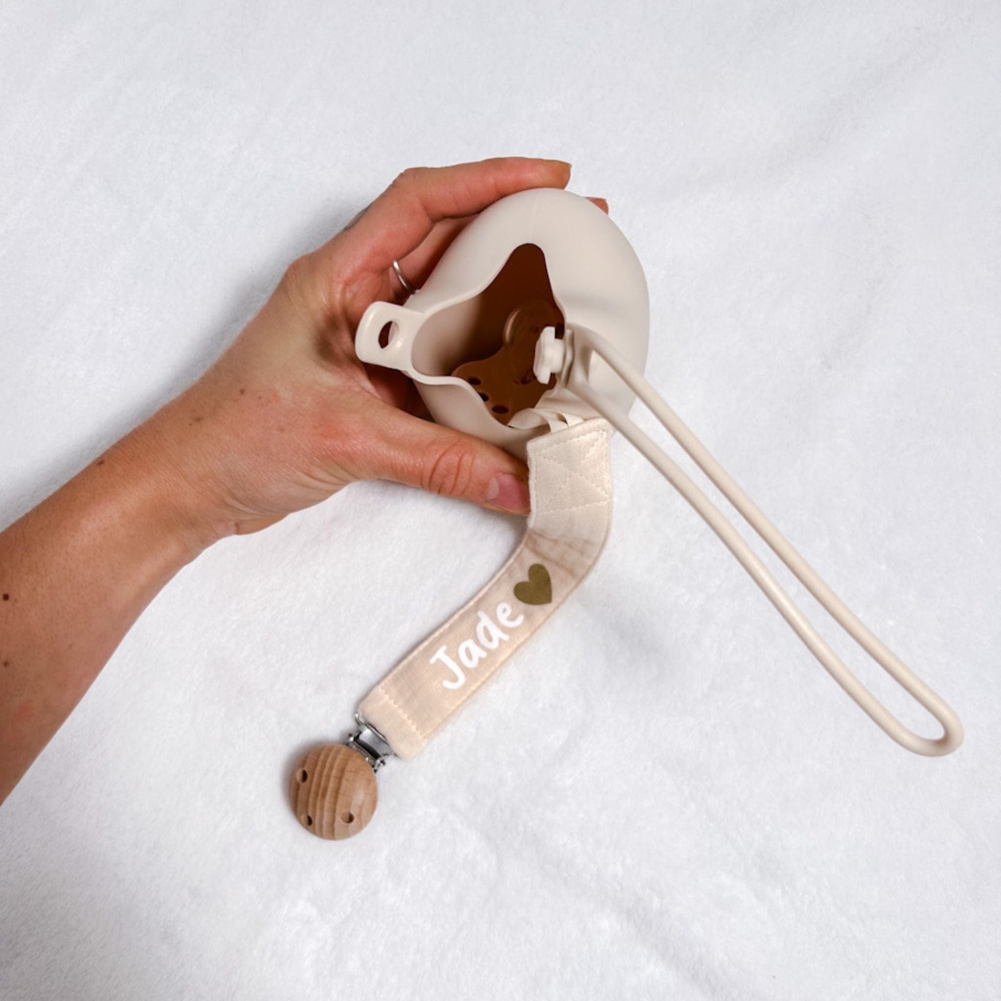 Range tétine étoile beige