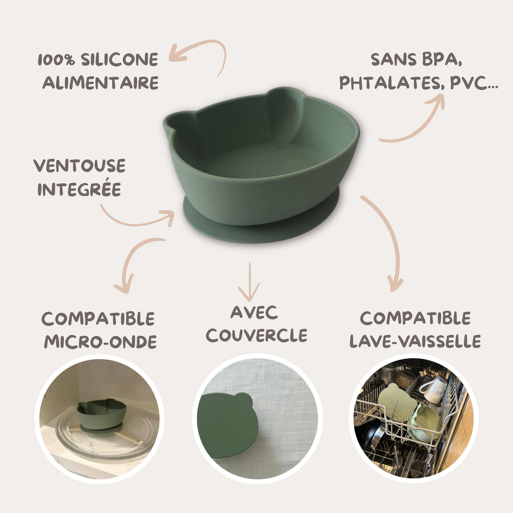 Set de repas "Petit Ours" vert