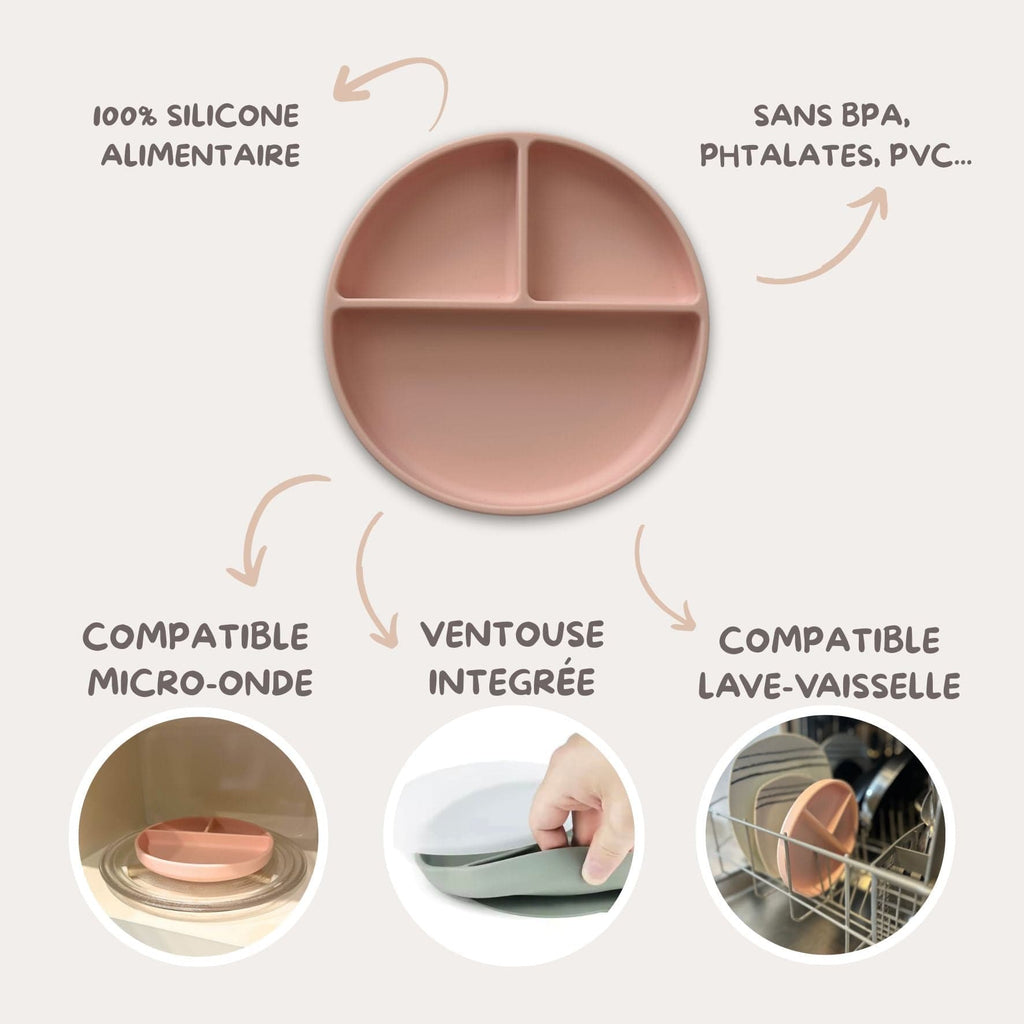 Set repas 3 pièces "rose"