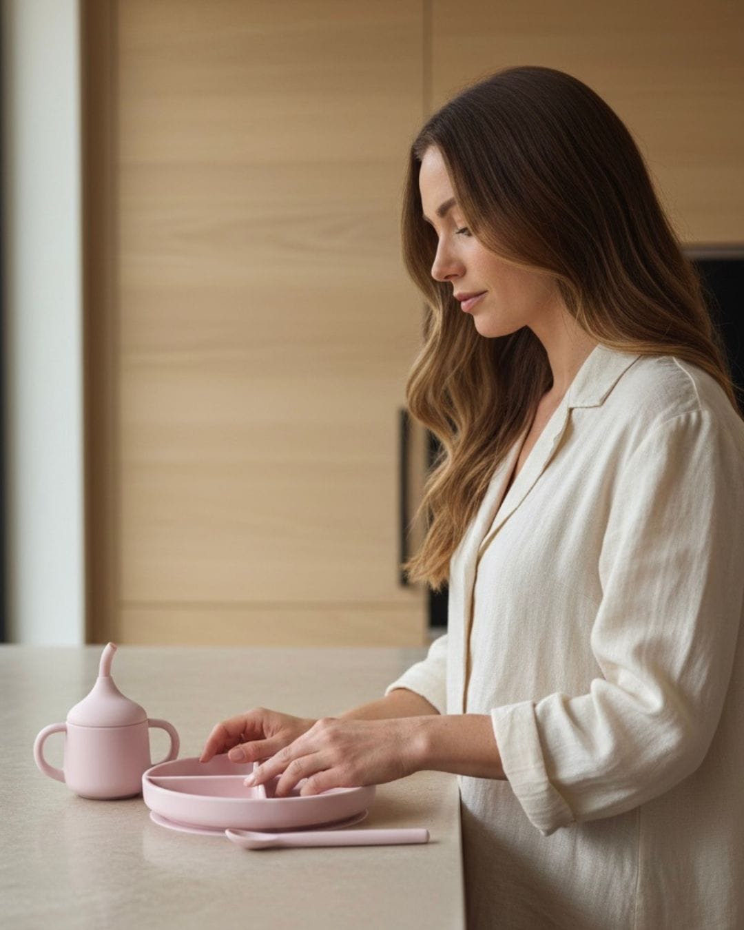 Set repas 3 pièces "rose"