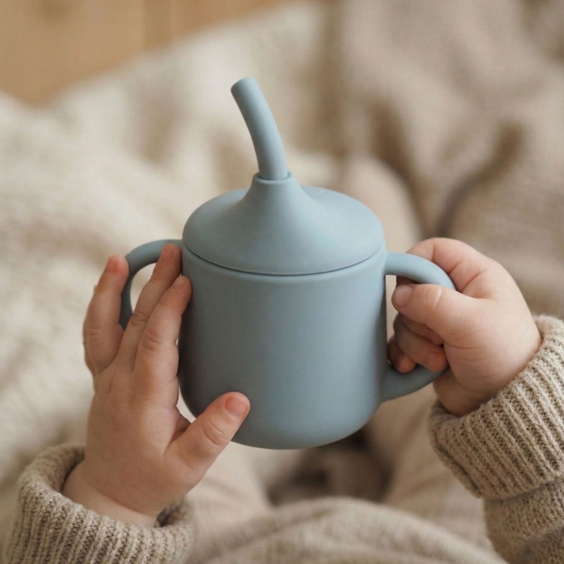 Tasse d'apprentissage bleu