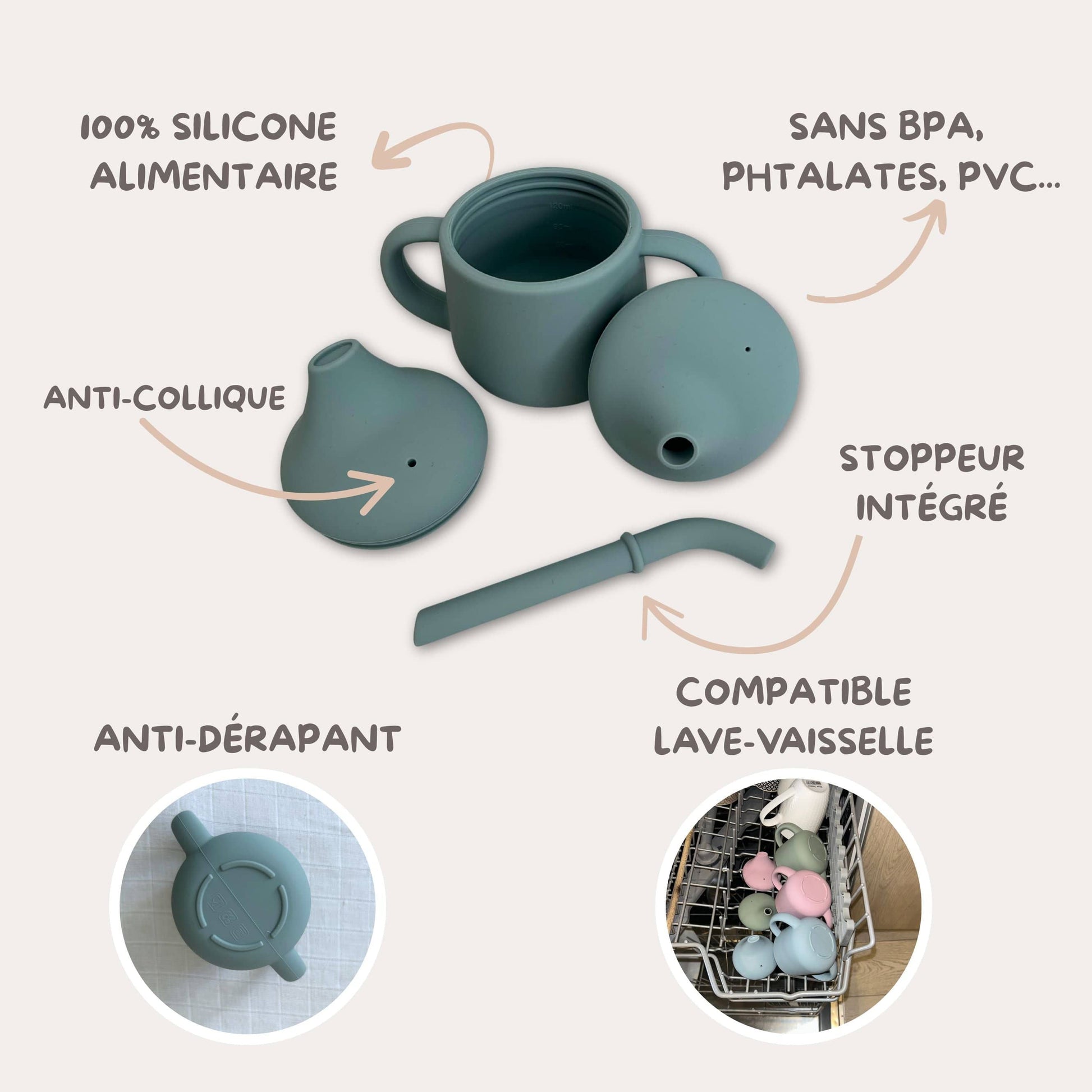 Verre d'apprentissage bleu